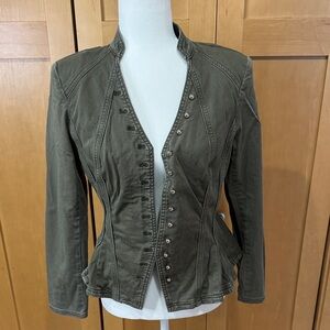 White House Black Market Utility Jacket in Olive